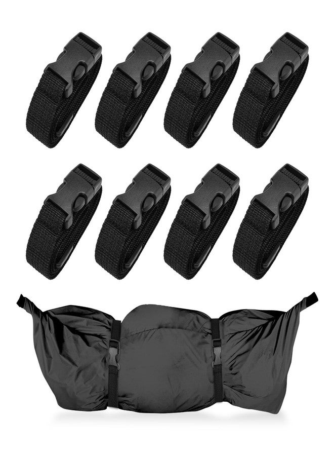Koceci 8 Pack Black Clip Extender, Fanny Pack Extender, Car Seat Strap for Luggage, Nylon Strap with Buckle, Adjustable Straps with Clips for Outdoor Activities (Black) - Image 1